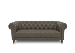 Columbus Leather 3 Seater Sofa with Wooden Feet