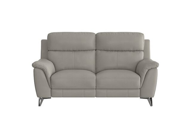 Contempo 2 Seater BV Leather Power Recliner Sofa - Silver Grey