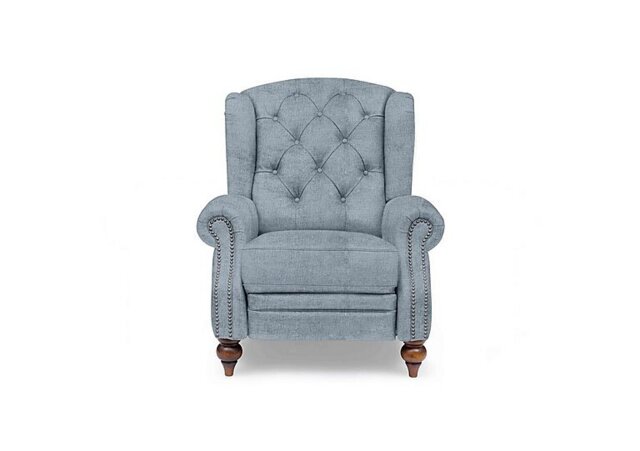 At The Helm - Shackleton Fabric Power Recliner Wing Chair - Boathouse Blue