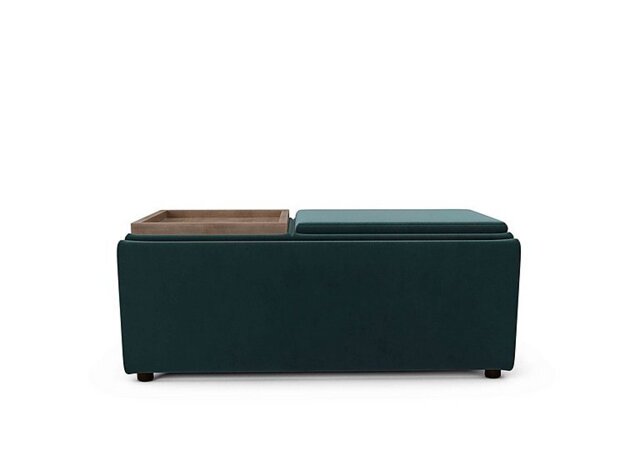 The Lounge Co. - Bronwyn Storage Bench Tray Stool - Evening Teal Wot