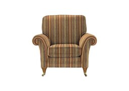 Parker Knoll - Burghley Fabric Armchair - Baslow Stripe Gold