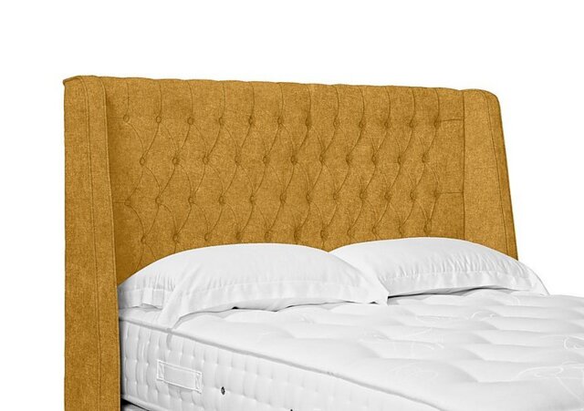 Artisan Collection Belgrave High Floor Standing Headboard - Double - Tweed Mustard