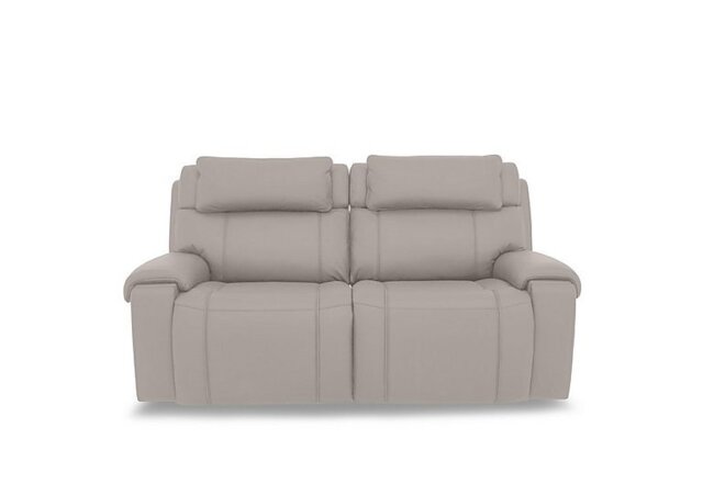 World of Leather - Hollywood BV Leather 3 Seater Power Recliner Sofa with Power Headrests and Storage Arms - Silver Grey