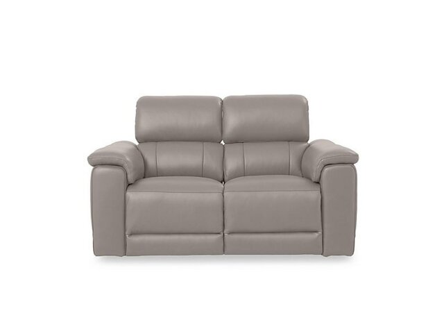 Genius Leather 2 Seater Power Recliner Sofa with Power Headrests - Lead Grey