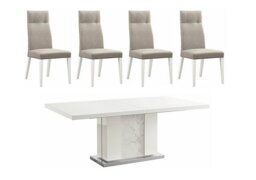 ALF - Fascino Extending Dining Table and 4 Faux Leather Chairs