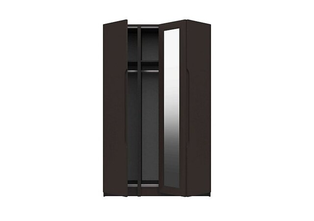 London Bedrooms - St Pancras 3 Door Bifold Wardrobe with Mirror - Graphite