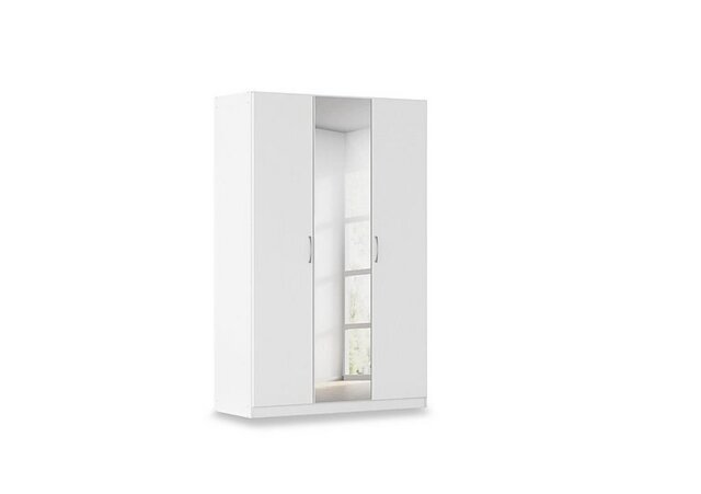 Rauch - Impulse 136cm 3 Door Décor Hinged Wardrobe with Mirror Door - Alpine White