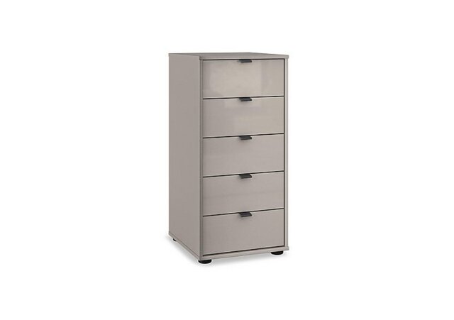 Wiemann - Amara 5 Drawer 40cm Glass Chest - Pebble Grey