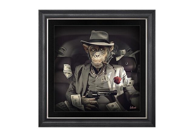 Mafia Monkey Framed Art