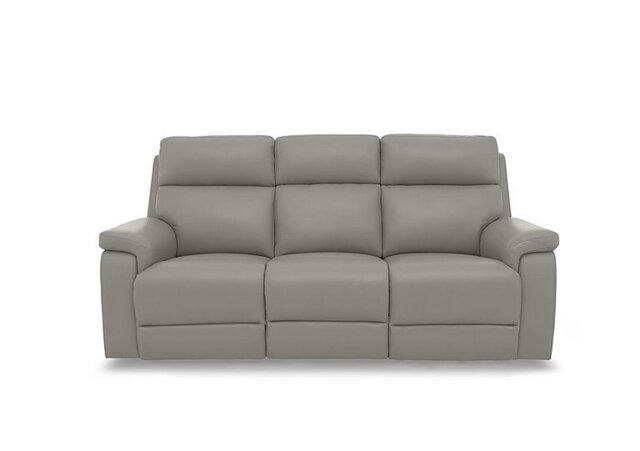 Raven Leather 3 Seater Leather Power Recliner Sofa - New Grey