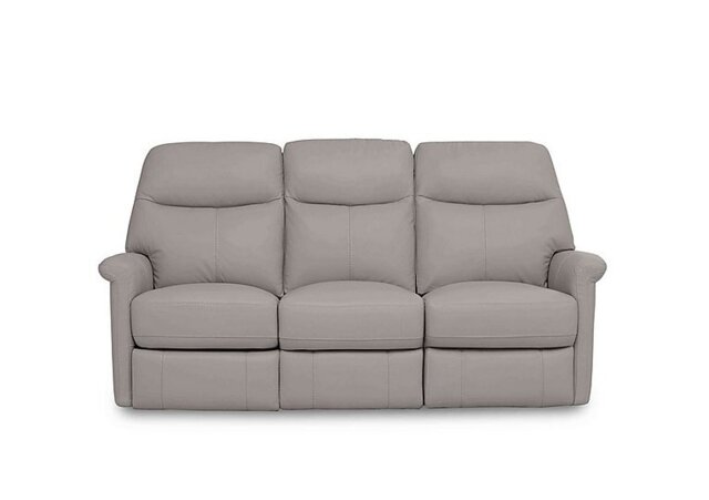 World of Leather - Compact Collection Lille 3 Seater BV Leather Sofa - Silver Grey
