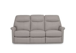 World of Leather - Compact Collection Lille 3 Seater BV Leather Sofa - Silver Grey
