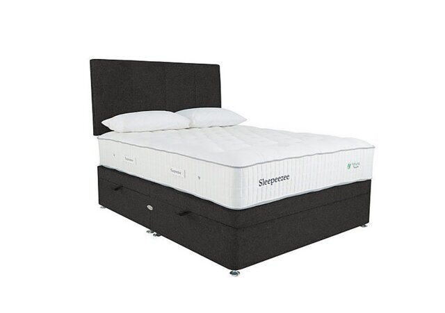 Sleepeezee - Natural Touch 3000 Side Ottoman Divan Set - King Size - Tweed Charcoal