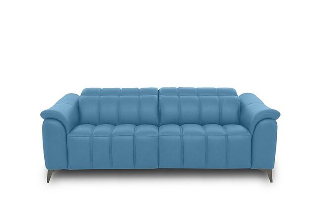 Angelo Leather 3 Seater Power Recliner Sofa with Power Headrests - Blu