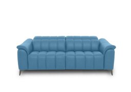 Angelo Leather 3 Seater Power Recliner Sofa with Power Headrests - Blu