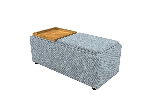 G Plan - Fabric Storage Bench Tray Stool - Libby Sky