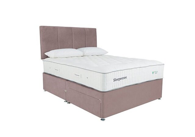 Sleepeezee - Natural Touch 3000 Divan Set with 2 Drawers - Small Double - Plush Light Pink