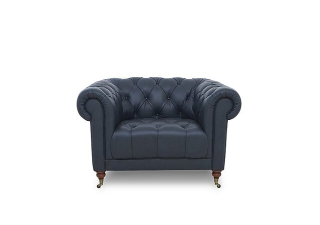 Columbus Leather Armchair with Castors