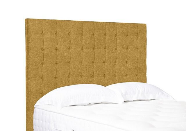 Artisan Collection Dot High Floor Standing Headboard - Double - Tweed Mustard