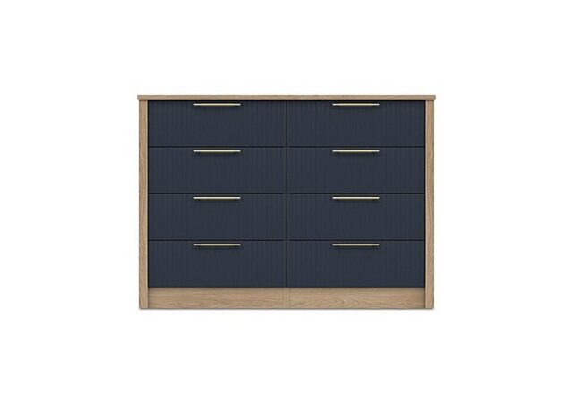 London Bedrooms - Chelsea 8 Drawer Wide Chest with Gold Handles - Royal Blue