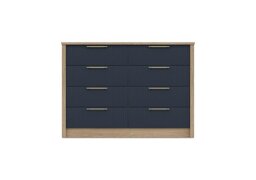London Bedrooms - Chelsea 8 Drawer Wide Chest with Gold Handles - Royal Blue
