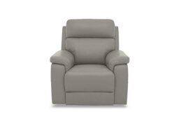 Raven Leather Power Recliner Chair - New Grey