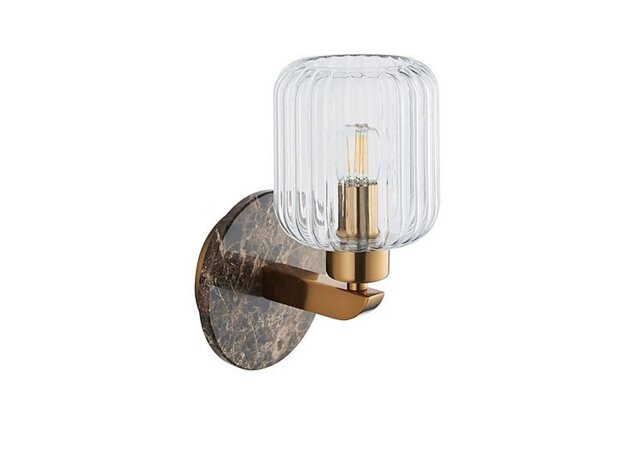 Travi 1 Light Ribbed Wall Light - Dark Brown