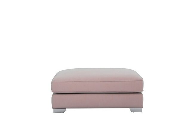 The Lounge Co. - Isobel Rectangular Footstool - Cotton Candy with Chrome Feet