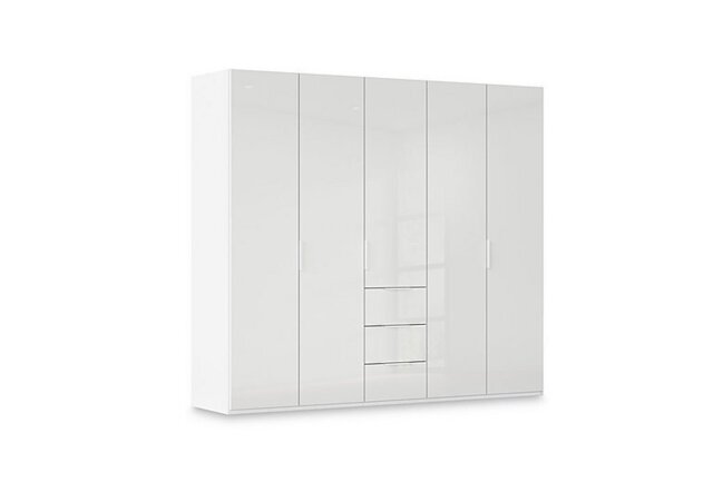 Rauch - Haven 251cm 5 Door Combi Wardrobe with Glass Doors - Alpine White