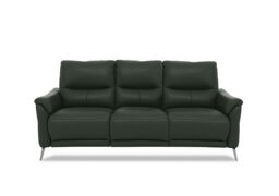 Daytona 3 Seater Leather Power Recliner Sofa with Drinks Holder and Built-in Bluetooth Speaker - Oslo Pine