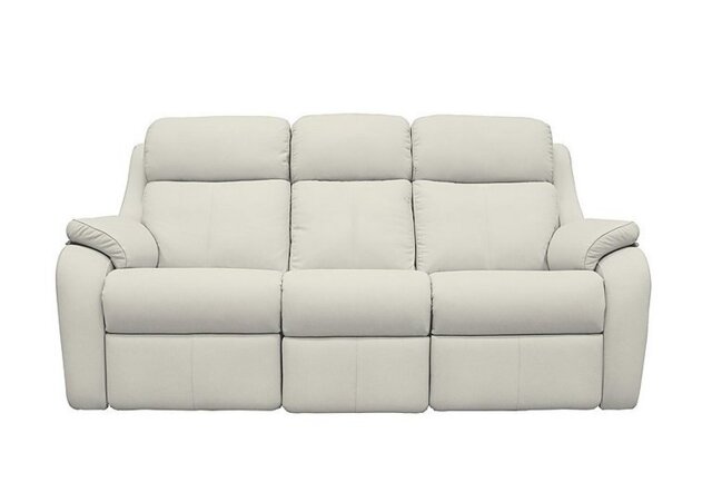 G Plan - Kingsbury 3 Seater Leather Power Recliner Sofa - Oxford Light Grey