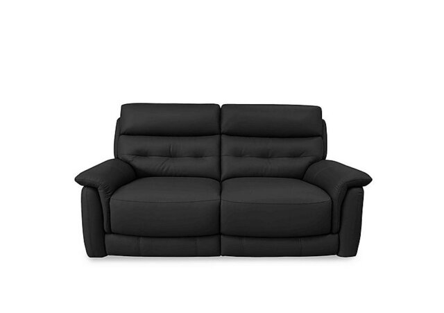 World of Leather - Springer BV Leather 3 Seater Power Recliner Sofa - Classic Black