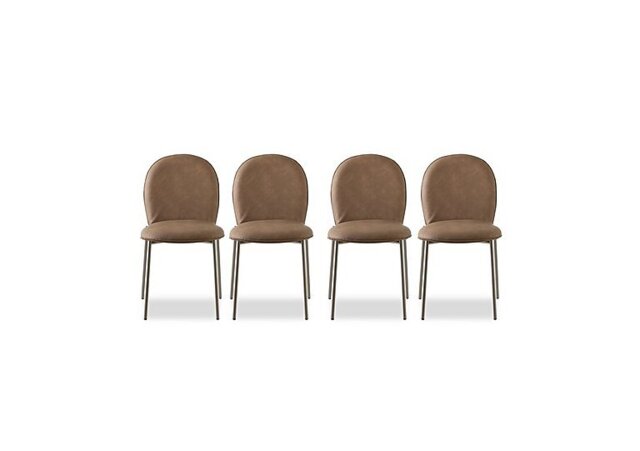 Connubia - Riley Set of 4 Mid Lava Metal Leg Dining Chairs - Tobacco