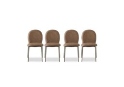 Connubia - Riley Set of 4 Mid Lava Metal Leg Dining Chairs - Tobacco