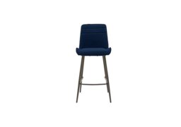 Samurai Velvet Bar Stool - Blue