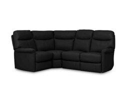 World of Leather - Compact Collection Lille NC Leather Left Hand Facing Corner Sofa - Black