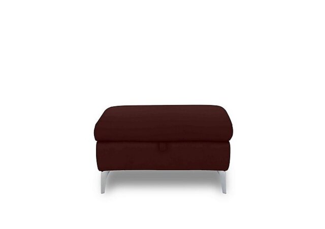 Vino Leather Storage Footstool - Ruby