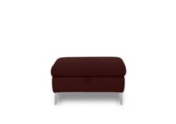 Vino Leather Storage Footstool - Ruby