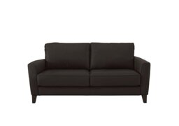 Ideal Home - Brondby 2 Seater Leather Sofa - Dark Chocolate
