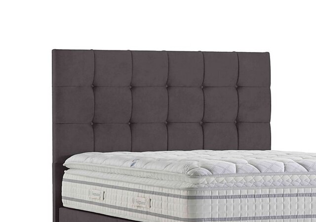 Sleepeezee - Apex Floor Standing Headboard - Double - Plush Dark Grey