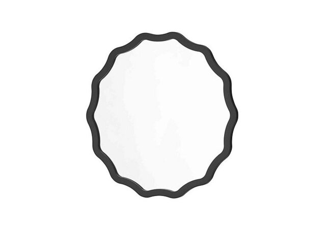 Wave Circle Mirror - Black
