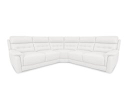 World of Leather - Springer BV Leather Large Power Recliner Corner Sofa - BV Star White
