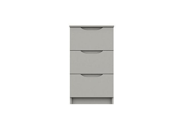 London Bedrooms - St Pancras 3 Drawer Bedside Cabinet - Light Grey