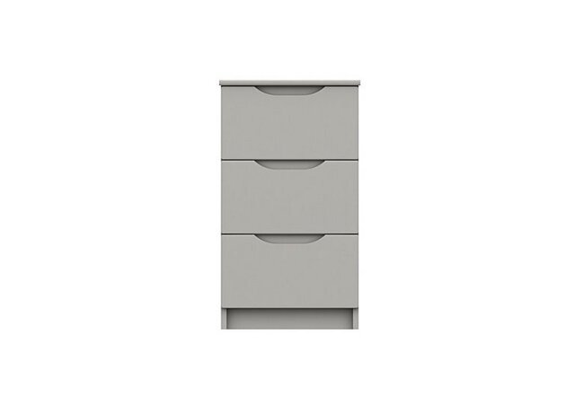 London Bedrooms - St Pancras 3 Drawer Bedside Cabinet - Light Grey - Bedroom Furniture - In Time for Christmas