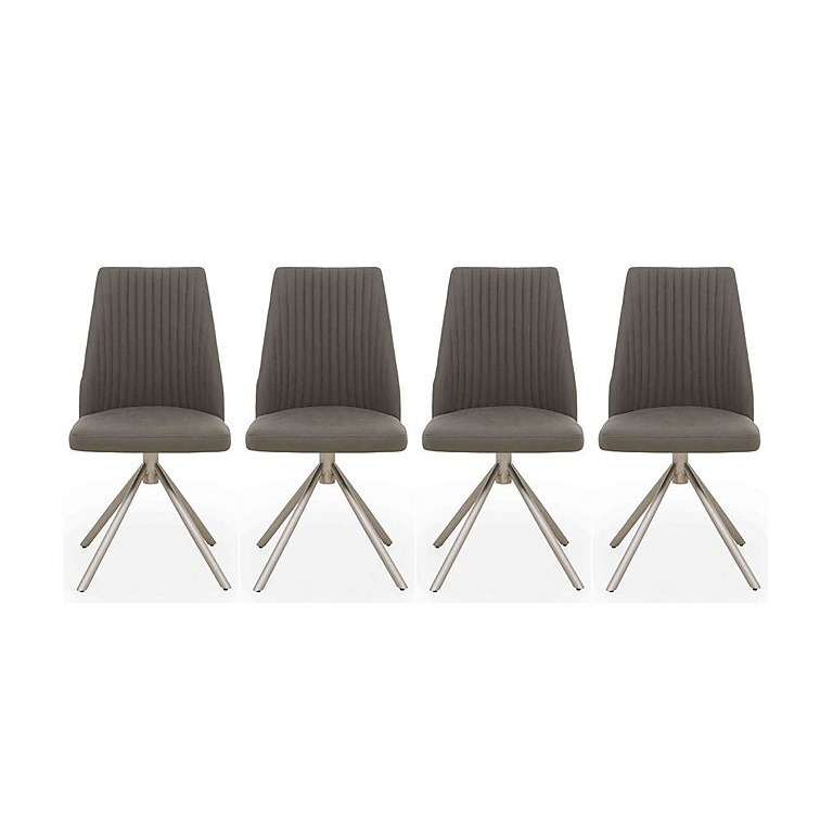 Grigio Set of 4 Swivel Dining Chairs