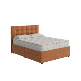 The Handmade Bed Company - Boutique Ortho Divan Set with Continental Drawers - Super King - Rhodeo Rust