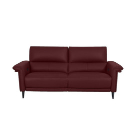 Domicil - Huxley 3 Seater Leather Power Recliner Sofa with Telescopic Headrests - Burgundy