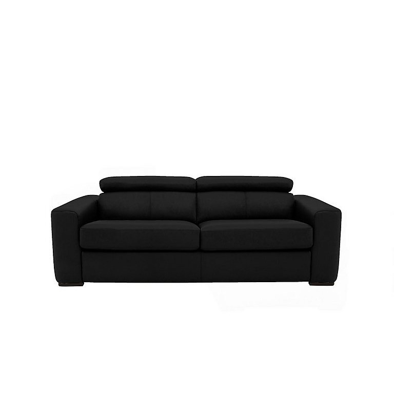 Infinity 3 Seater BV Leather Sofa - Classic Black