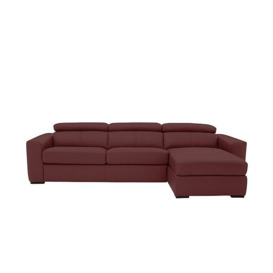 Infinity BV Leather Right Hand Facing Corner Chaise Sofa with Storage - BV Deep Red