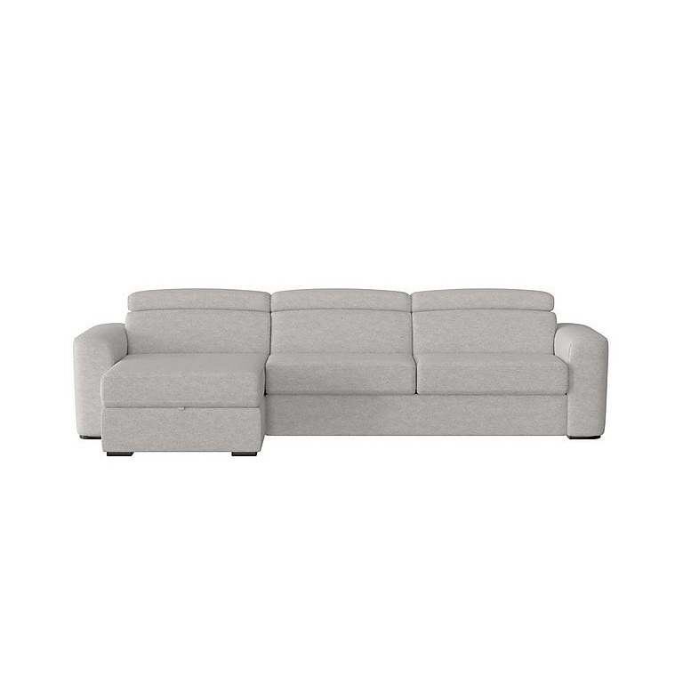Infinity Fabric Left Hand Facing Corner Chaise Sofa Bed with Storage - R23 Silver Grey